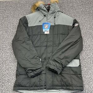 Chamonix Parka Jacket Men XL Black‎ Quilted Hooded Long Sleeve Outdoor New